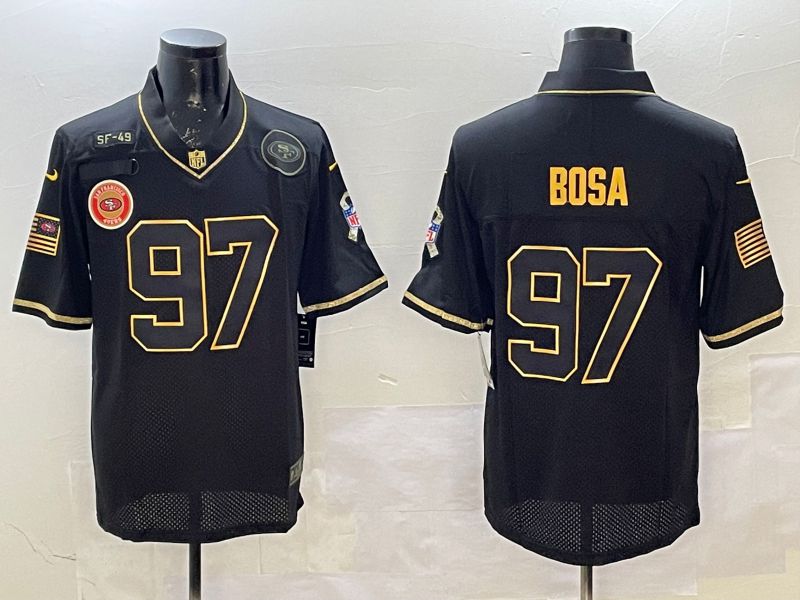 Men San Francisco 49ers #97 Bosa Black Gold 2025 Nike Limited NFL Jersey style 5